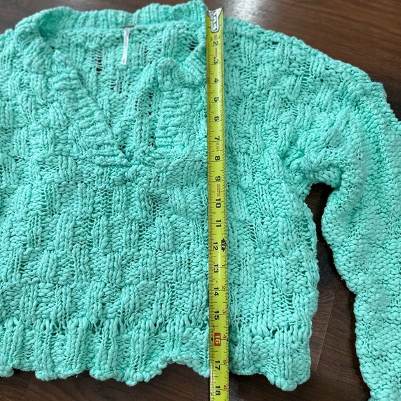 Free People Josephine Pullover Frozen Melon Sweater Green XS with Relaxed Fit - Picture 5 of 9